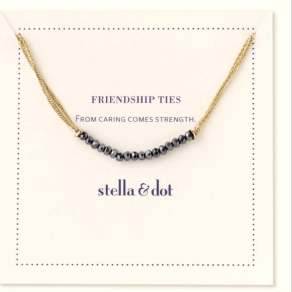Stella & Dot Gold Chain Glass Beads Adjustable Bracelet - Picture 1 of 4